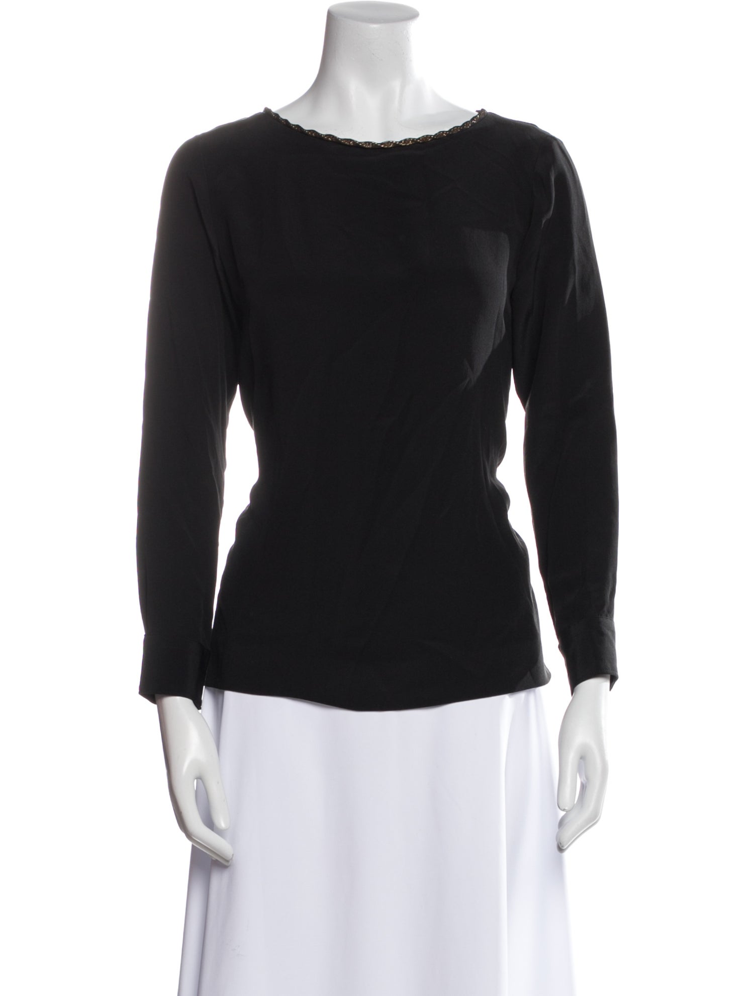 Moschino Silk Bateau Neckline Top