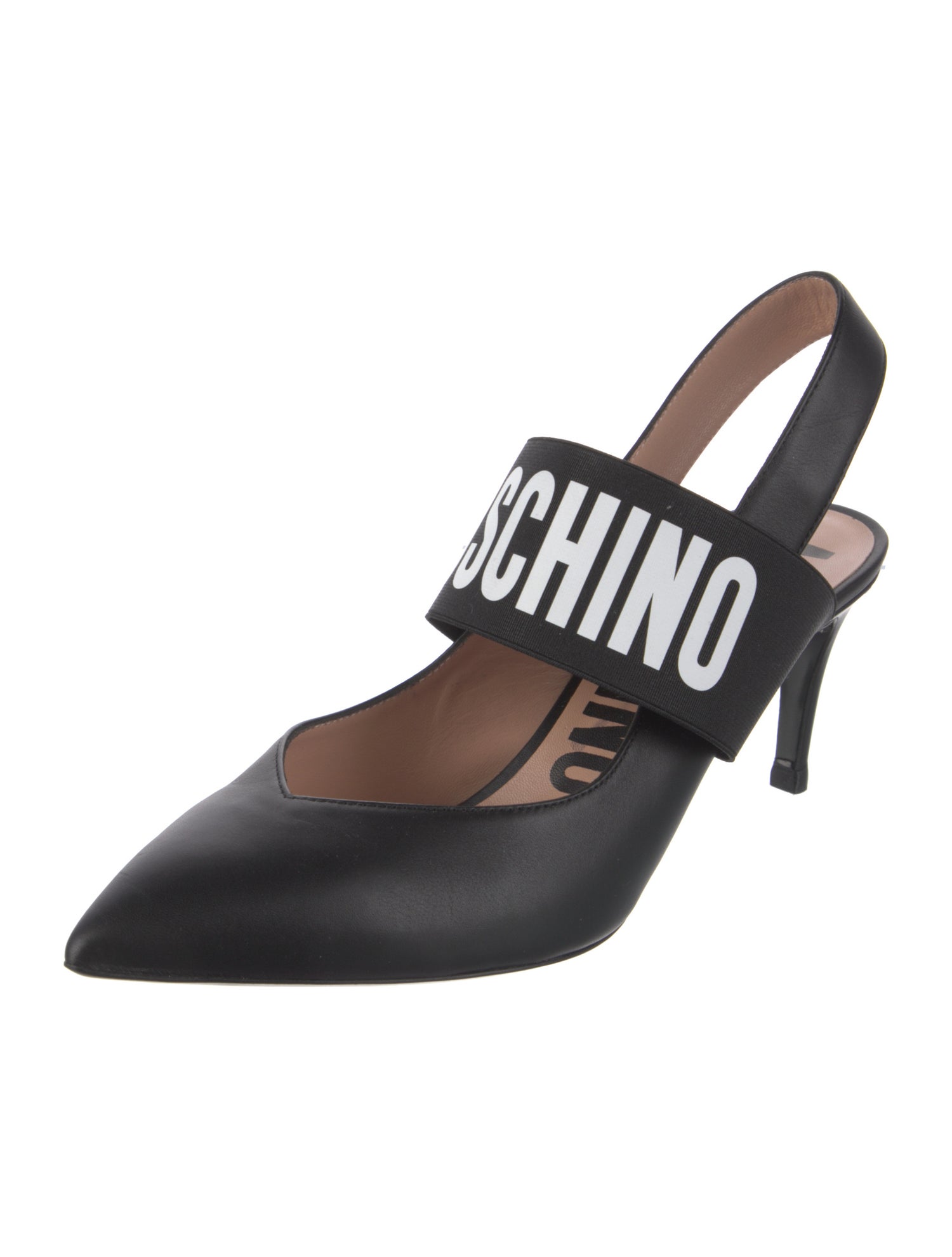 Moschino Leather Slingback Pumps