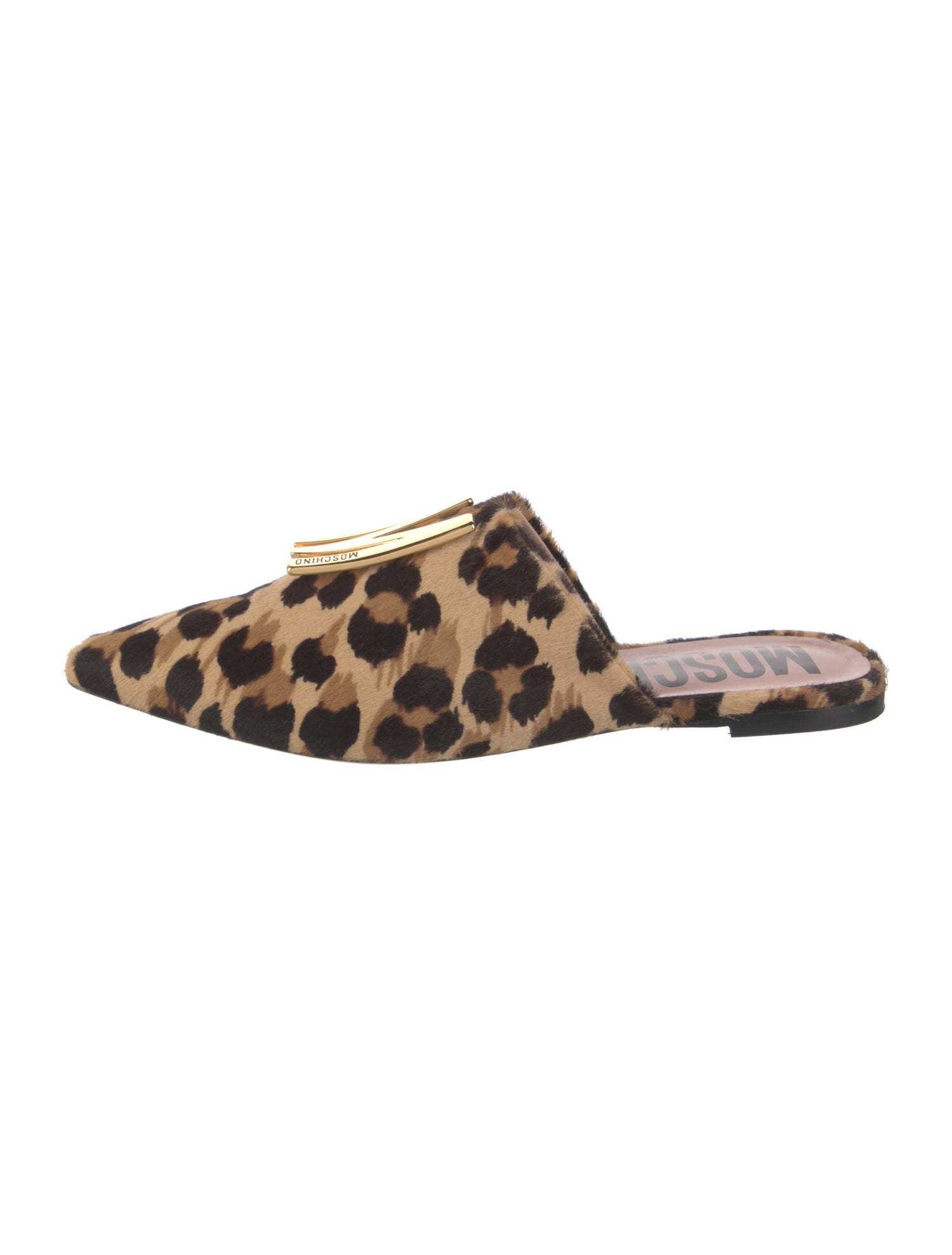 Moschino Ponyhair Animal Print Mules
