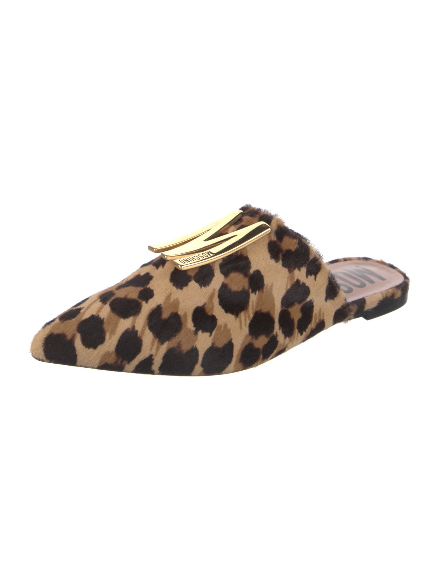 Moschino Ponyhair Animal Print Mules