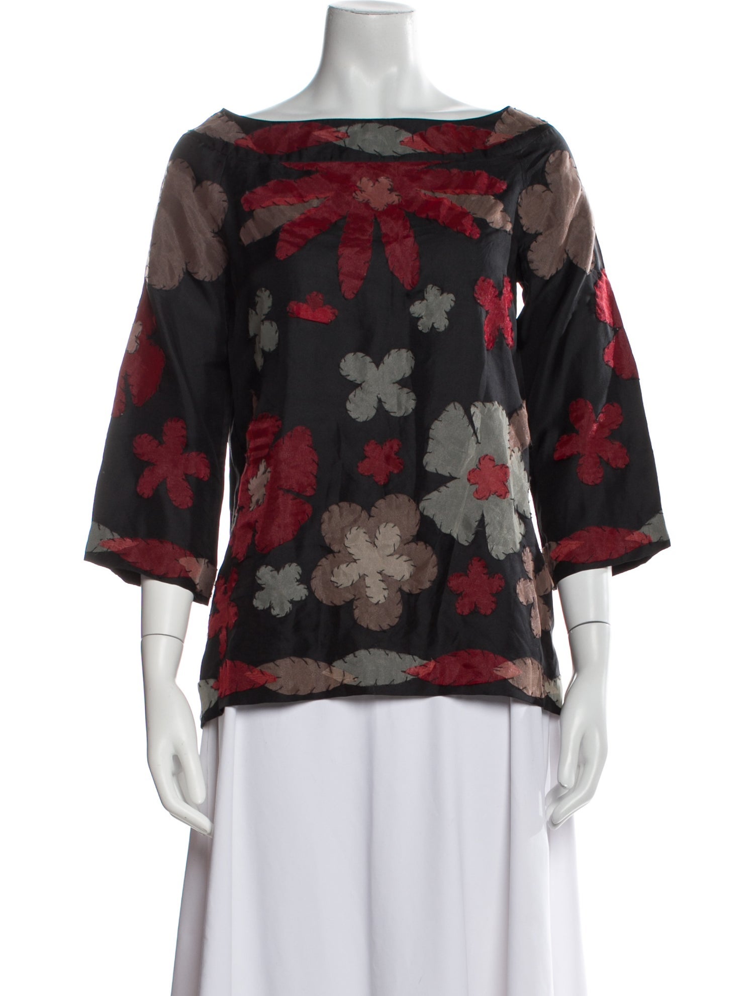 Moschino Silk Floral Print Blouse