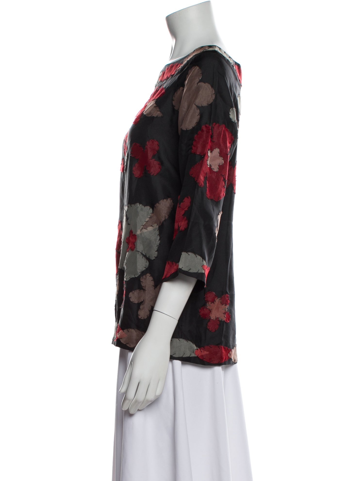 Moschino Silk Floral Print Blouse