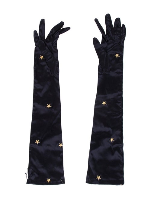Moschino patterned long sleeve gloves