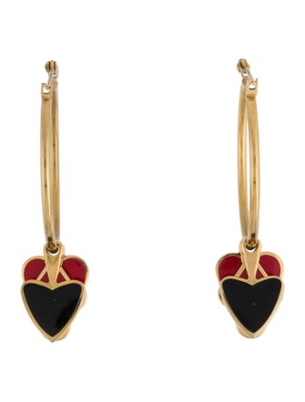 Moschino Card Suit Hoop Earrings