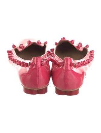Love Moschino Patent Leather Studded Accents Ballet Flats