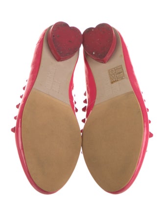Love Moschino Patent Leather Studded Accents Ballet Flats