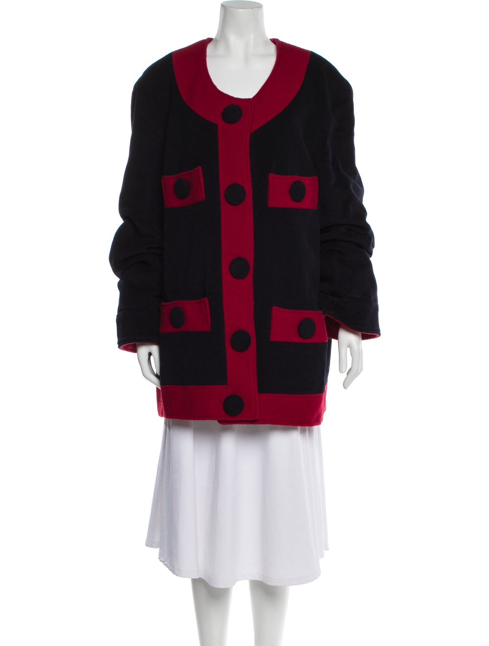 Moschino Jacket Colorblock Pattern Collarless - image 1