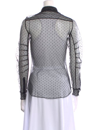 Moschino Polka Dot Print Long Sleeve Button-Up Top