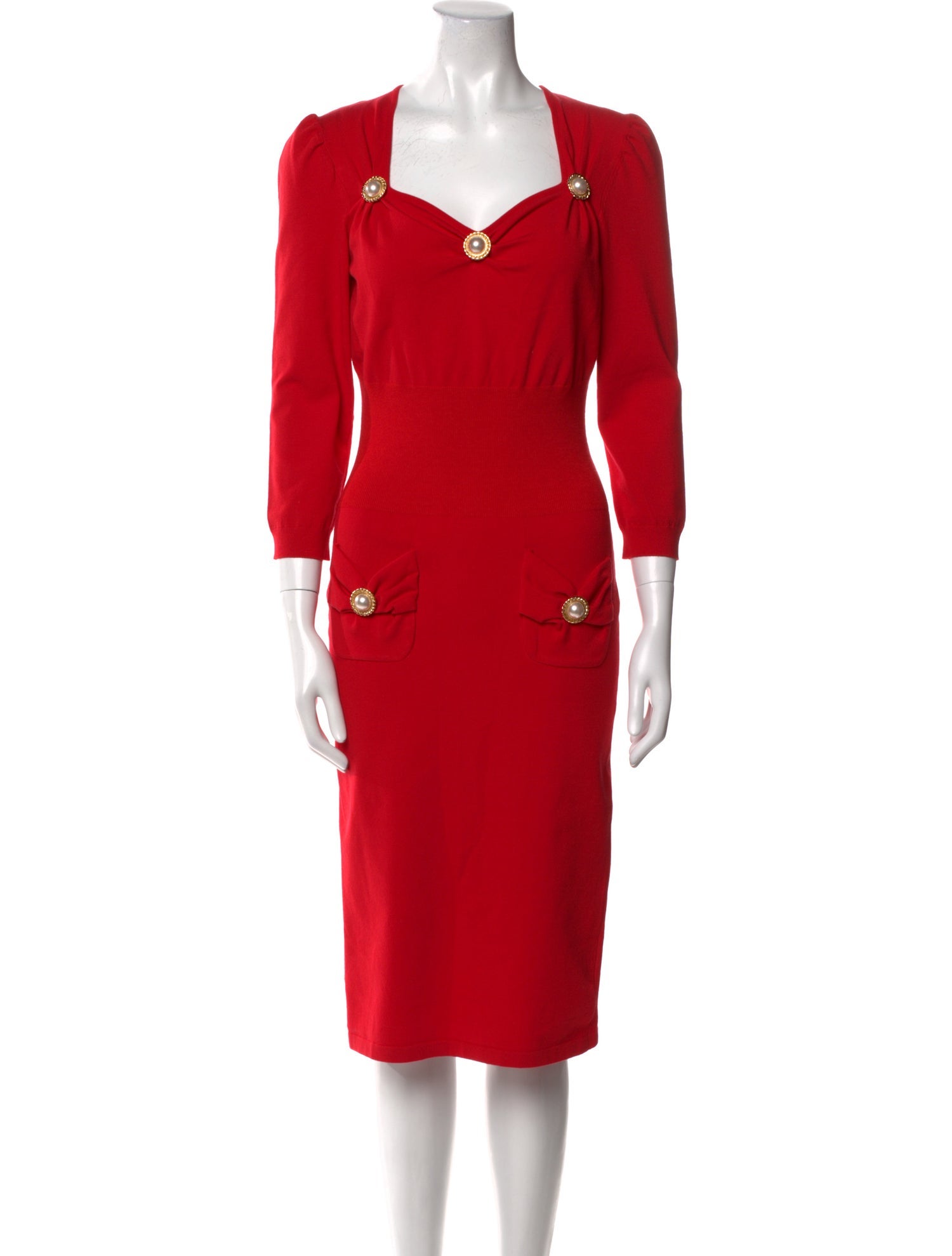 Moschino Square Neckline Midi Length Dress