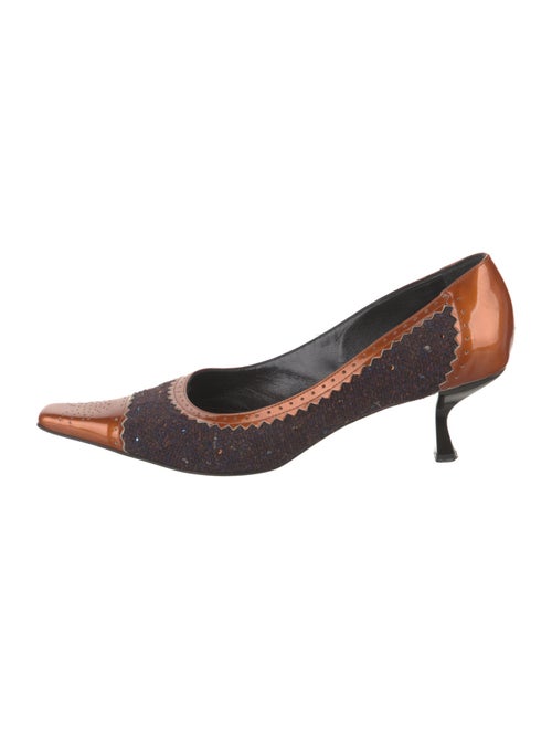 Moschino Cheap and Chic Canvas Tweed Pattern Pumps
