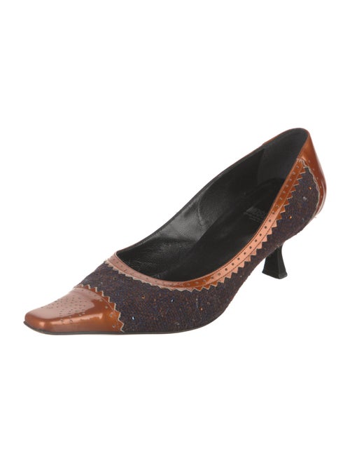 Moschino Cheap and Chic Canvas Tweed Pattern Pumps