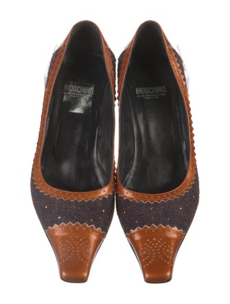 Moschino Cheap and Chic Canvas Tweed Pattern Pumps