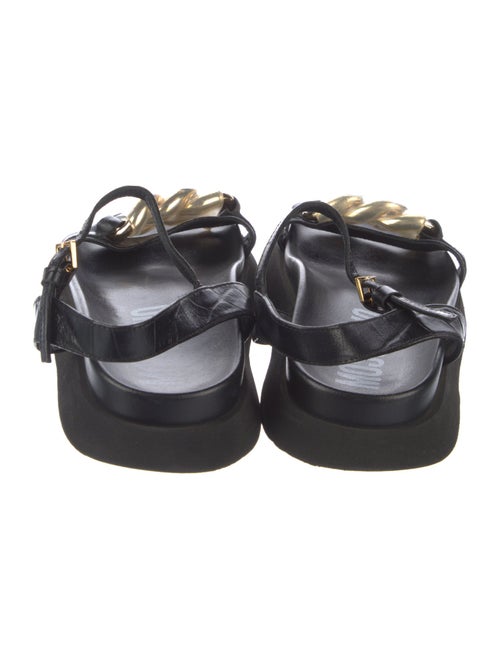 Moschino Leather Chain-Link Accents Slingback Sandals
