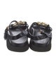 Moschino Leather Chain-Link Accents Slingback Sandals