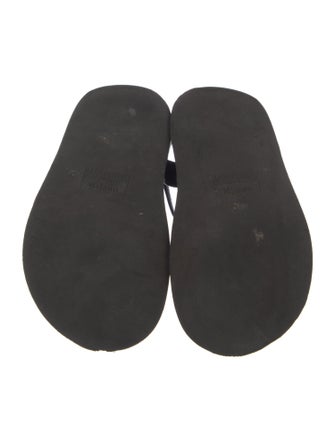 Moschino Leather Chain-Link Accents Slingback Sandals