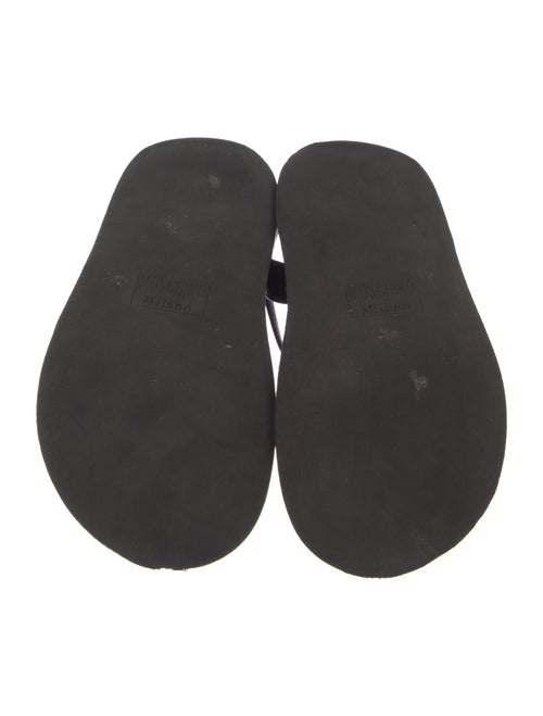 Moschino Leather Chain-Link Accents Slingback Sandals