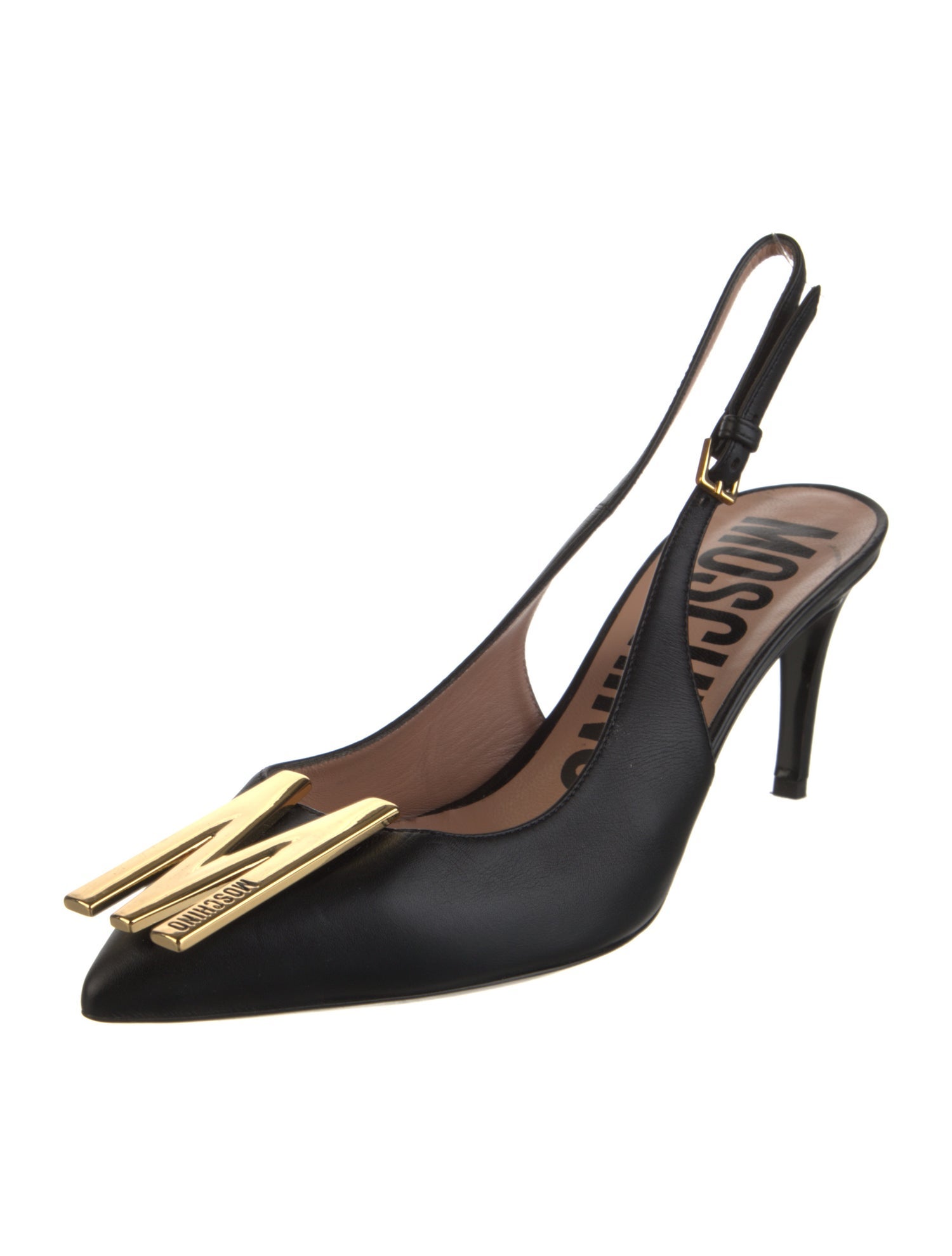 Moschino Leather Slingback Pumps