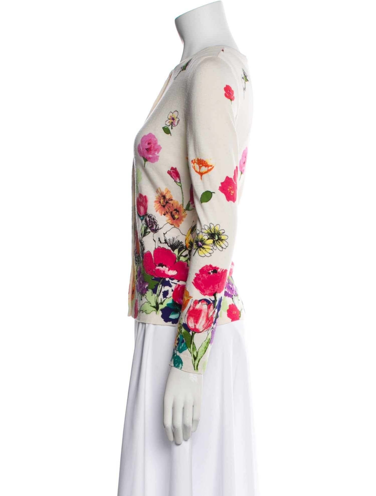 Moschino Virgin Wool Floral Print Sweater