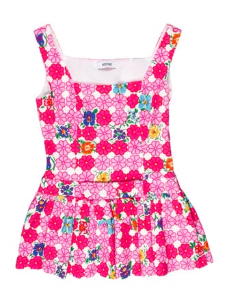 Moschino Floral Print Square Neckline Tunic