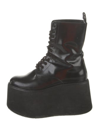 Moschino Leather Lace-Up Boots