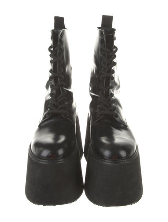 Moschino Leather Lace-Up Boots