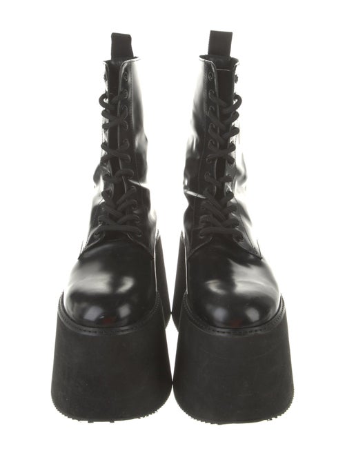 Moschino Leather Lace-Up Boots