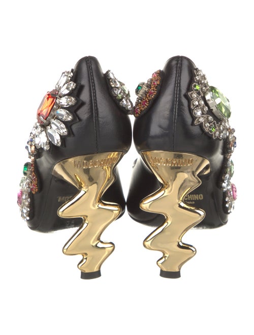 Moschino Leather Floral Print Pumps