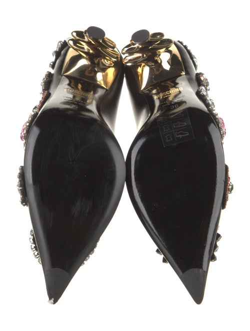 Moschino Leather Floral Print Pumps