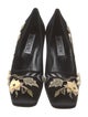 Moschino Satin Floral Print Pumps