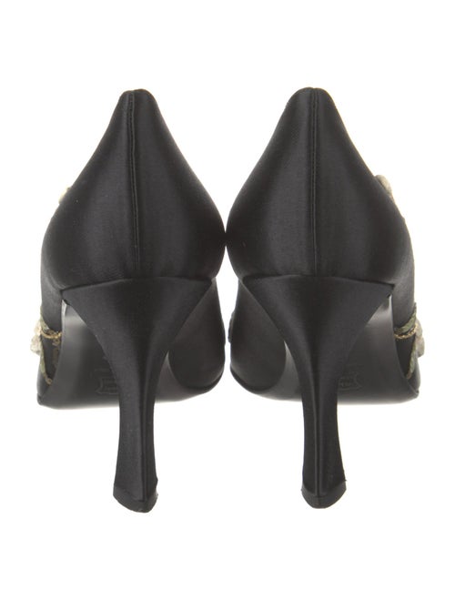 Moschino Satin Floral Print Pumps