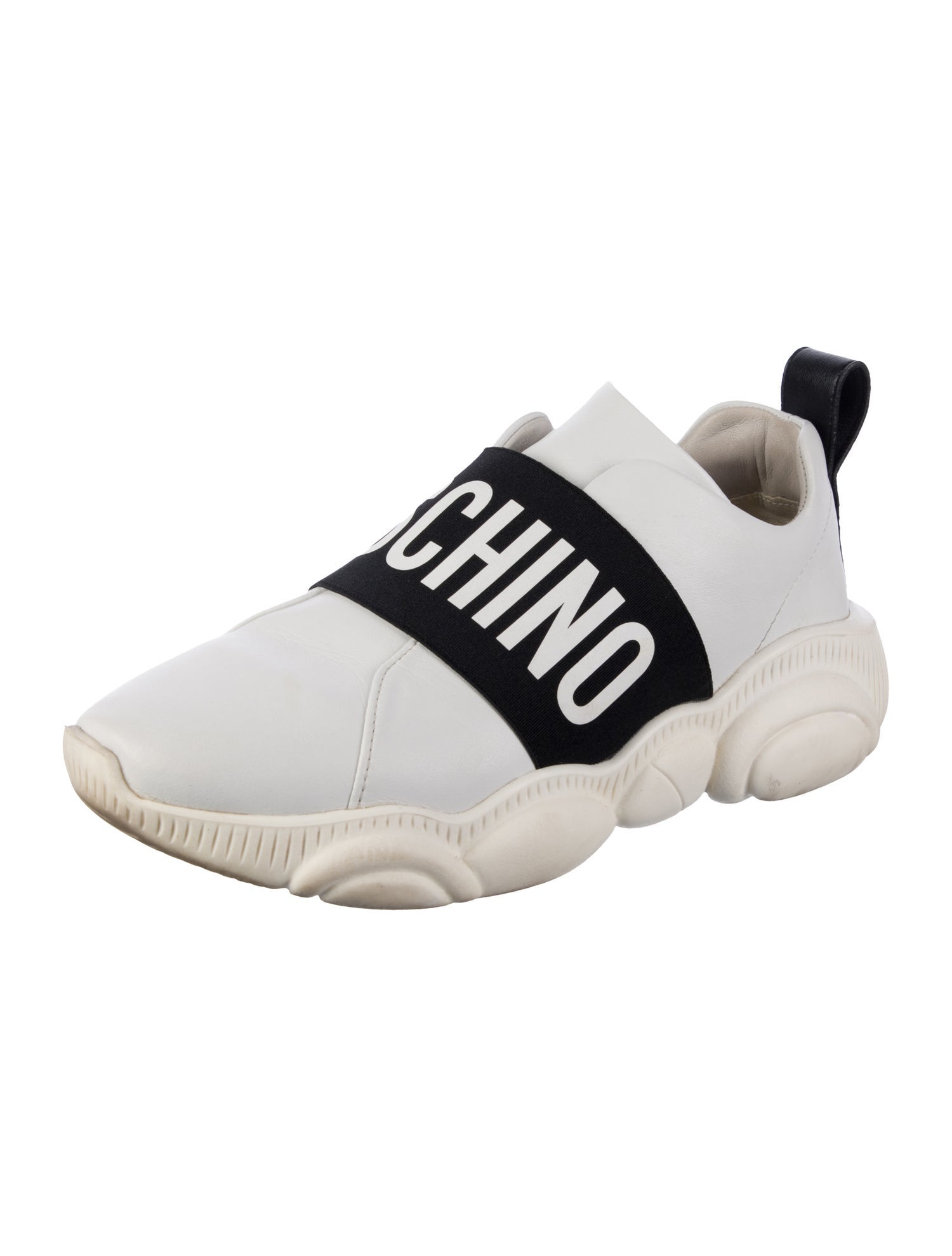 Moschino Leather Printed Athletic Sneakers