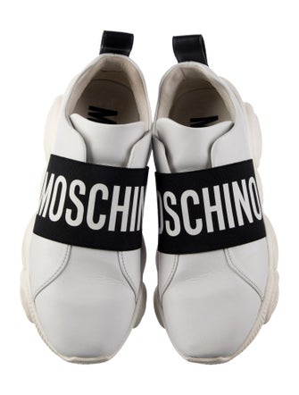 Moschino Leather Printed Athletic Sneakers