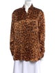 Moschino Animal Print Long Sleeve Button-Up Top