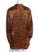 Moschino Animal Print Long Sleeve Button-Up Top