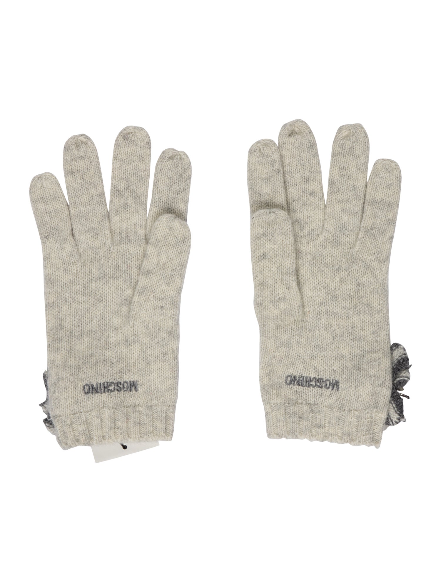 Moschino Grey Wool Gloves