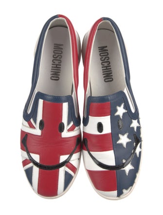 Moschino Nova Check Pattern Leather Sneakers