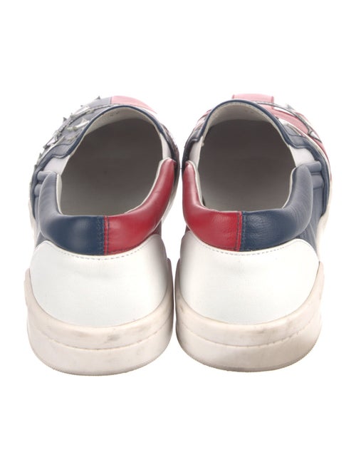 Moschino Nova Check Pattern Leather Sneakers