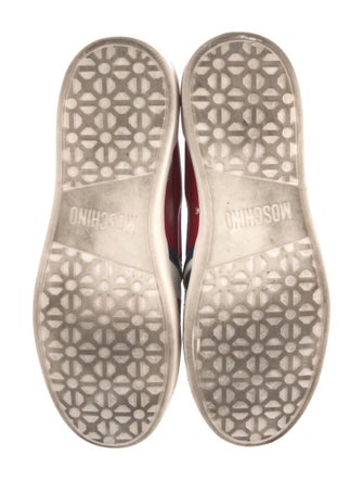 Moschino Nova Check Pattern Leather Sneakers