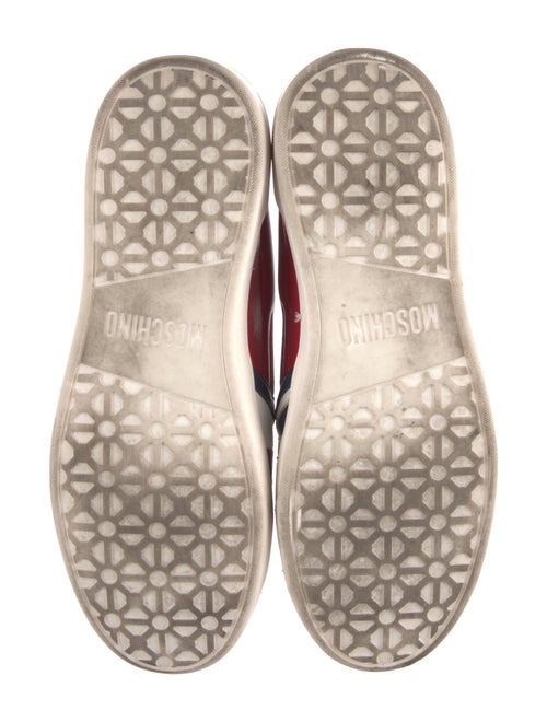 Moschino Nova Check Pattern Leather Sneakers