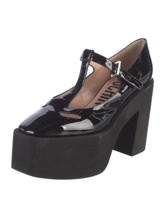 Moschino Patent Leather T-Strap Pumps