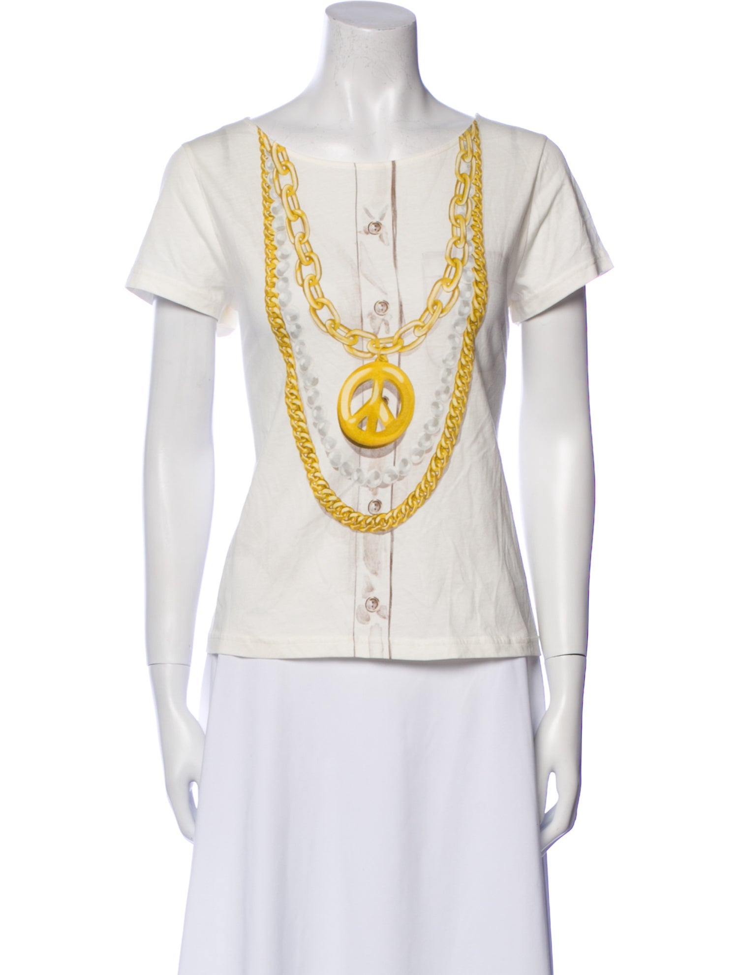 Moschino Graphic Print Scoop Neck T-Shirt w/ Tags