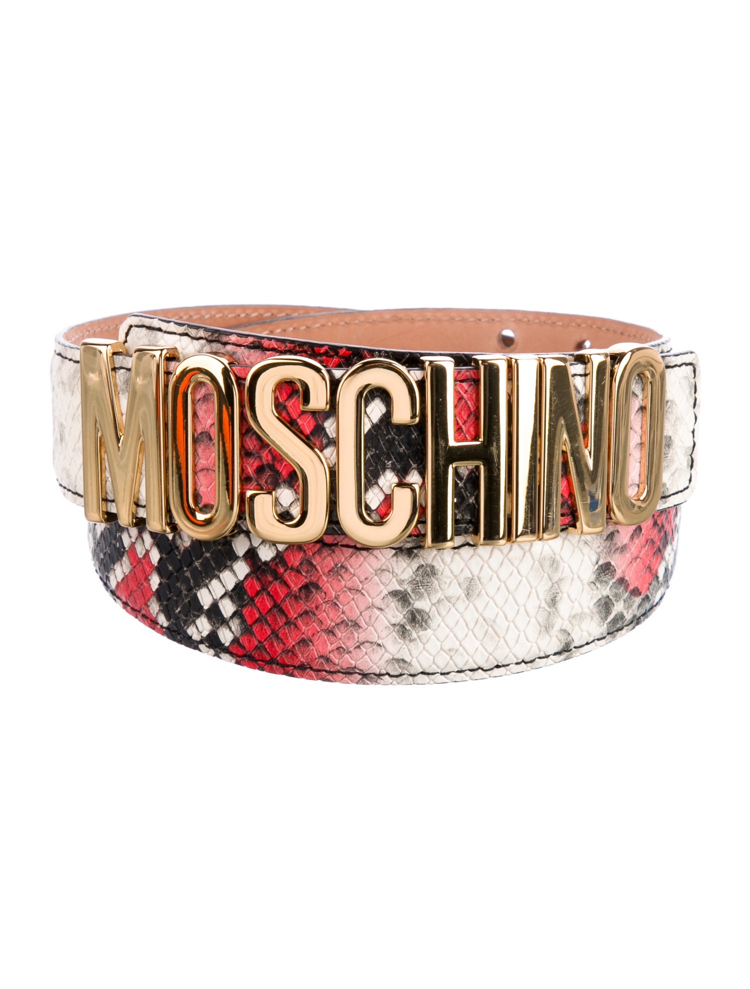 Moschino Embossed Leather Belt