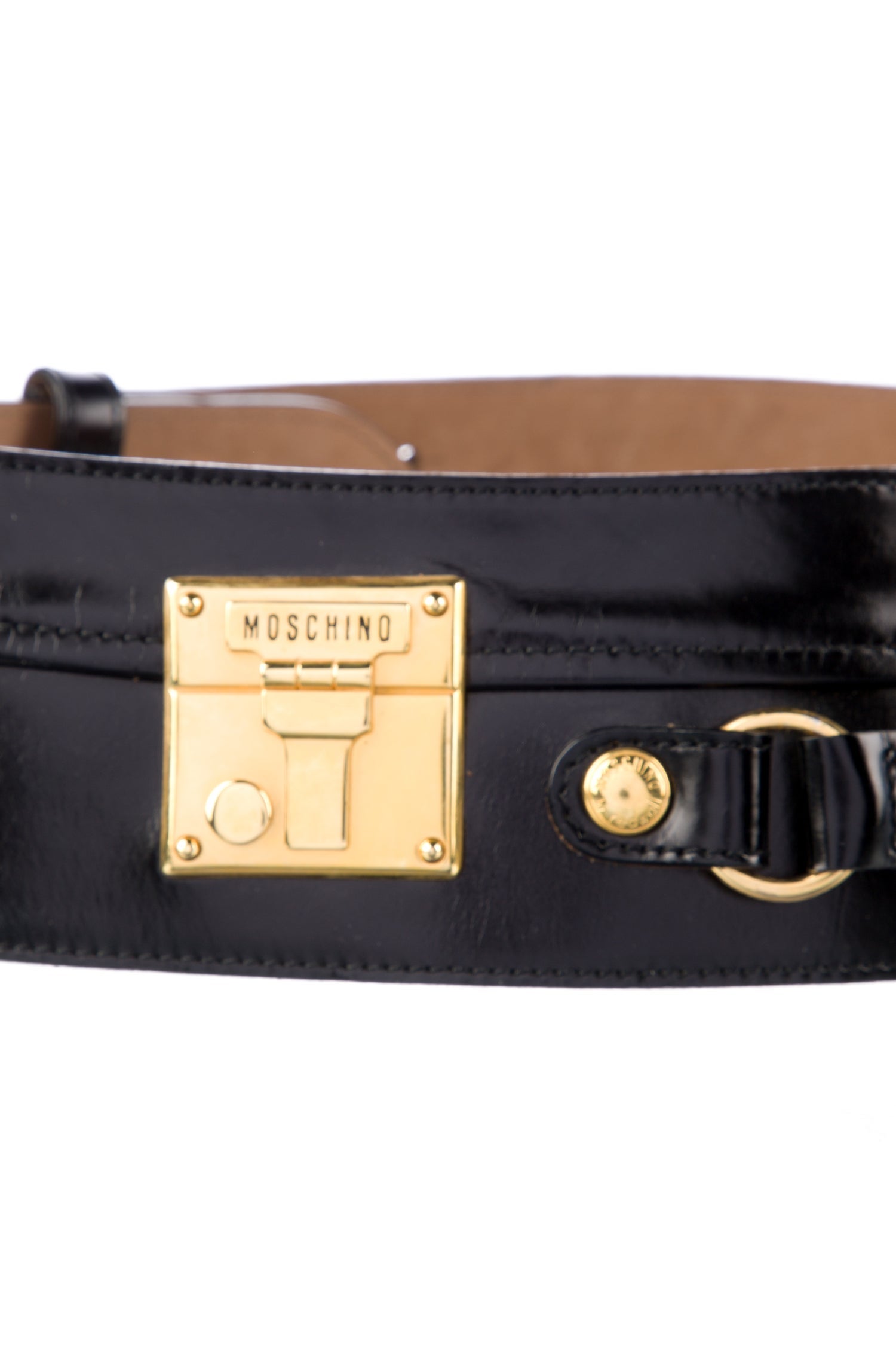 Moschino Wide Leather Waist Belt