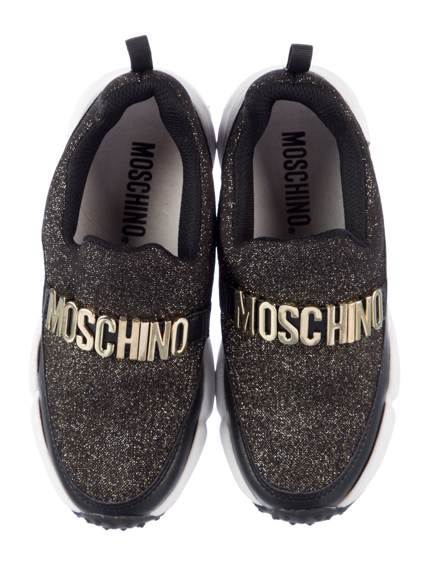 Moschino Girls' Leather Logo Sneakers