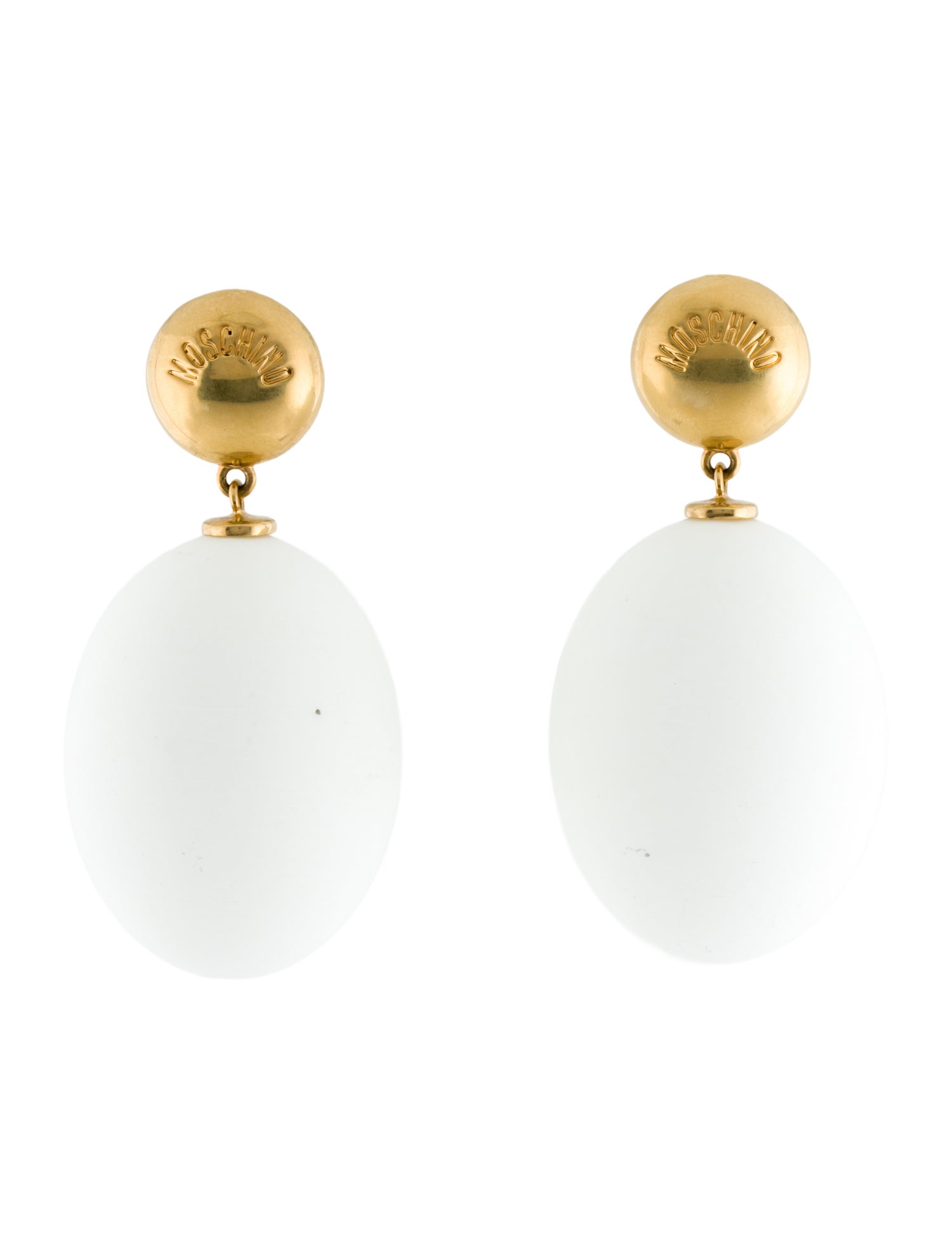 Moschino Resin Egg Drop Earrings
