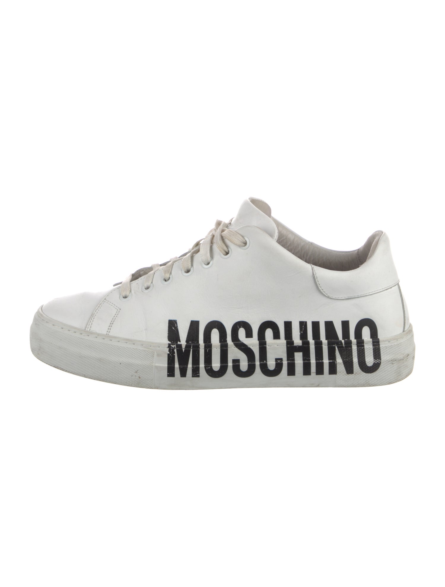 Moschino Leather Printed Sneakers