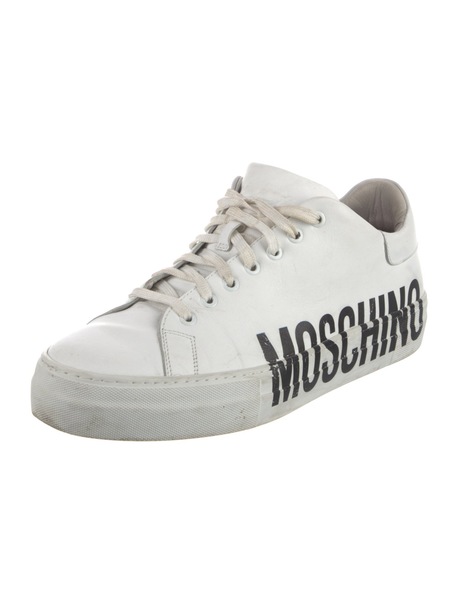 Moschino Leather Printed Sneakers