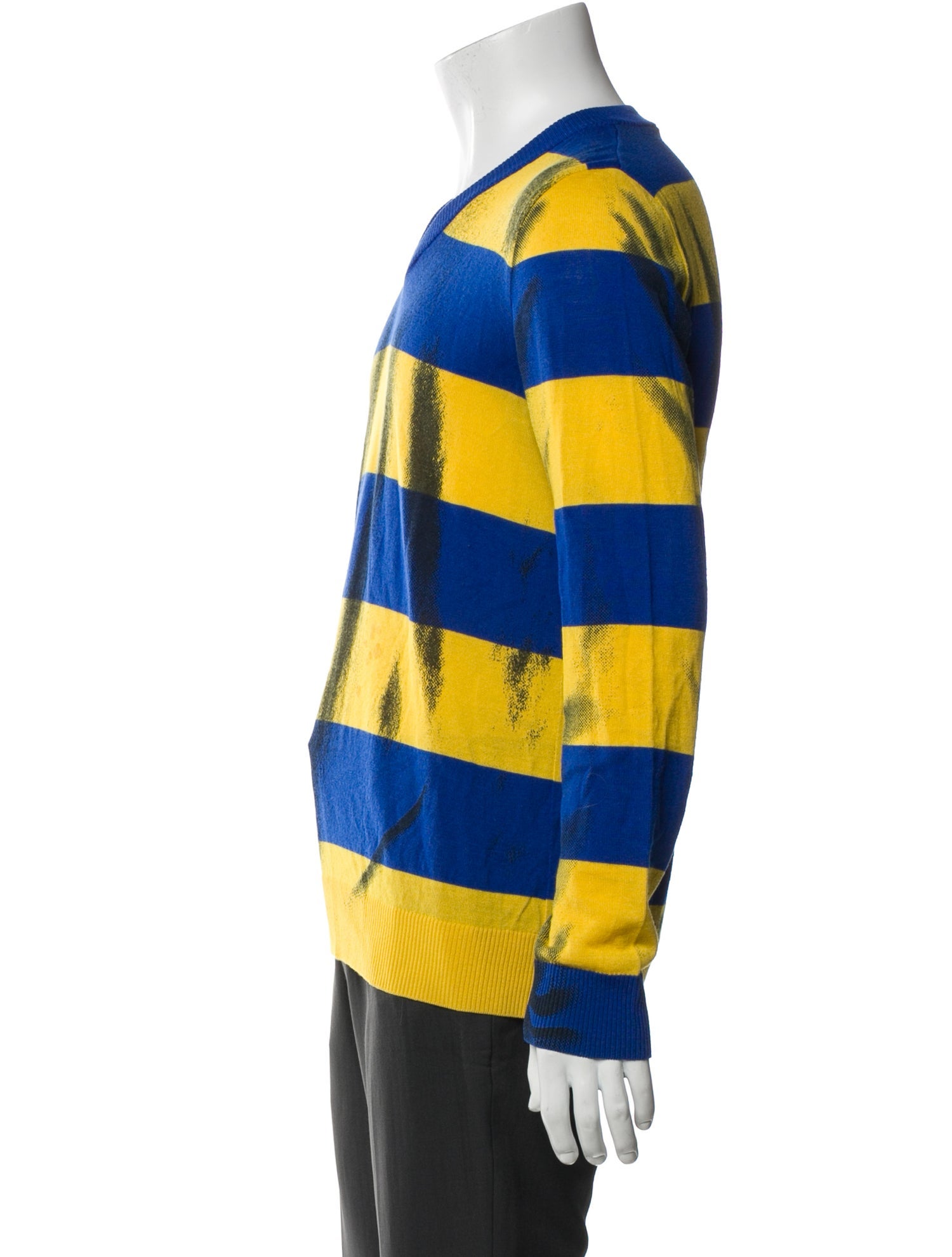 Moschino Colorblock Pattern V-Neck Pullover