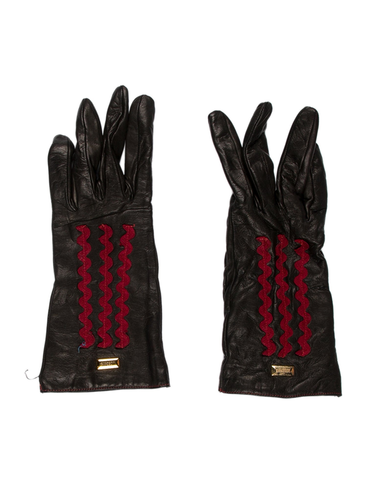 Moschino Leather Gloves w/Tags