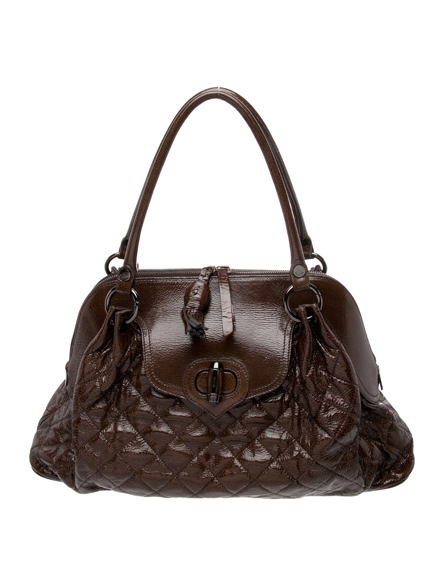 Moschino Patent Leather Top Handle Bag